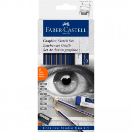 Набір чорнографітних олівців Faber-Castell Graphite Sketch Set, 6 олівців, гумка, точилка