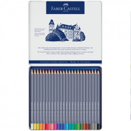Набір акварельних олівців Goldfaber Aqua, 24 шт, металевий пенал, Faber-Castell