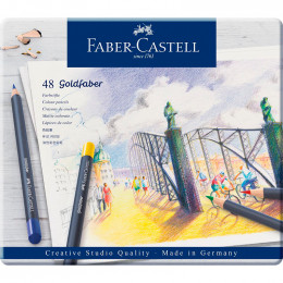 Набір кольорових олівців FaberCastell Goldfaber, 48 кольорів в металевому пеналі