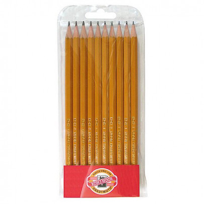 Набор графитовых карандашей KOH-I-NOOR 1570, 10 шт, 3B-3H