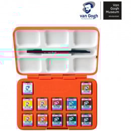 Набір акварельних фарб Van Gogh Museum, 12 кювет+пензлик, пластик, Royal Talens