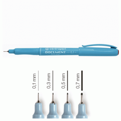 Линер перманентный Document 2631, Centropen, черный