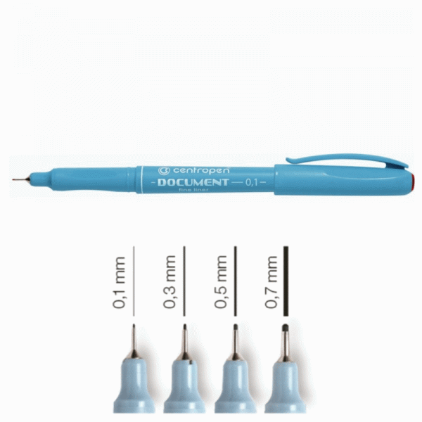 Лінер 0.7 (0,7 мм) чорний, Centropen Document 2631