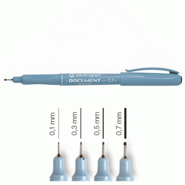 Лінер 0.5 (0,5 мм) чорний, Centropen Document 2631