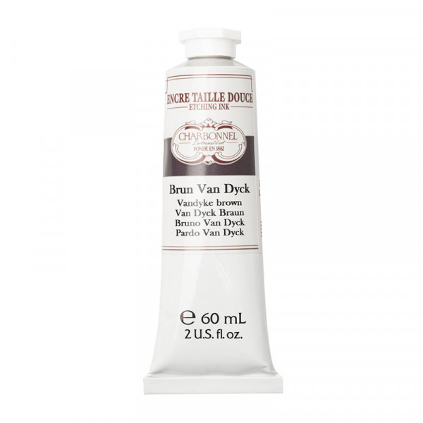 Офортная краска для гравюры на масляной основе Charbonnel Etching ink, №111 Коричневый (Vandyke brown), 60 мл