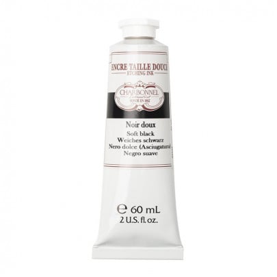 Офортная краска для гравюры на масляной основе Charbonnel Etching ink, №285 Черный мягкий (Soft black), 60 мл