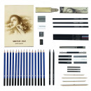 Набір графітних матеріалів Art Planet "Лев", 50 предметів у картонному пеналі