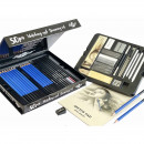 Набір графітних матеріалів Art Planet "Лев", 50 предметів у картонному пеналі