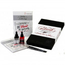 Набор для каллиграфии Brush Lettering Box daVinci, кисти серия 5598 (№1,6), склейка А5 Hahnemühle (2шт), тушь Schmincke тушь 28 мл (2шт)
