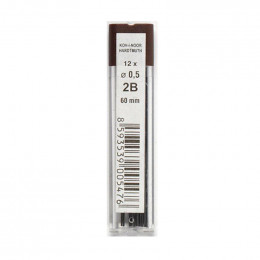 Грифелі для механічних олівців, Koh-I-Noor, 0,5 мм 2B