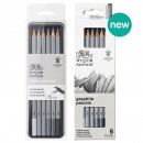 Набор карандашей графитовых в металле Winsor&Newton Graphic Pensil, 6 шт (B2,4,6,8, HB, 2H)