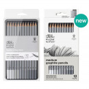 Набор карандашей графитовых в металле Winsor&Newton Graphic Pensil, 12 шт (B, 2,3,4,5,6, HB, H, 2,3,4, F)