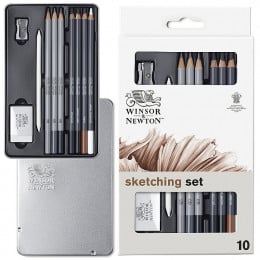Набір графічних матеріалів Collection Sketching Pencil Set, 10 предметів, метал, Winsor&Newton Набір графічних матеріалів Collection Sketching Pencil Set, 10 предметів, метал, Winsor&Newton