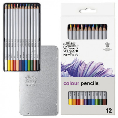 Набор цветных карандашей в металле Winsor&Newton Studio Colection Coloured Pensil, 12 шт