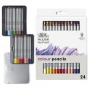 Набор цветных карандашей в металле Winsor&Newton Studio Colection Coloured Pensil, 24 шт
