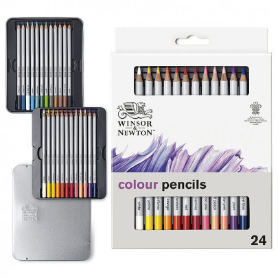 Набор цветных карандашей в металле Winsor&Newton Studio Colection Coloured Pensil, 24 шт