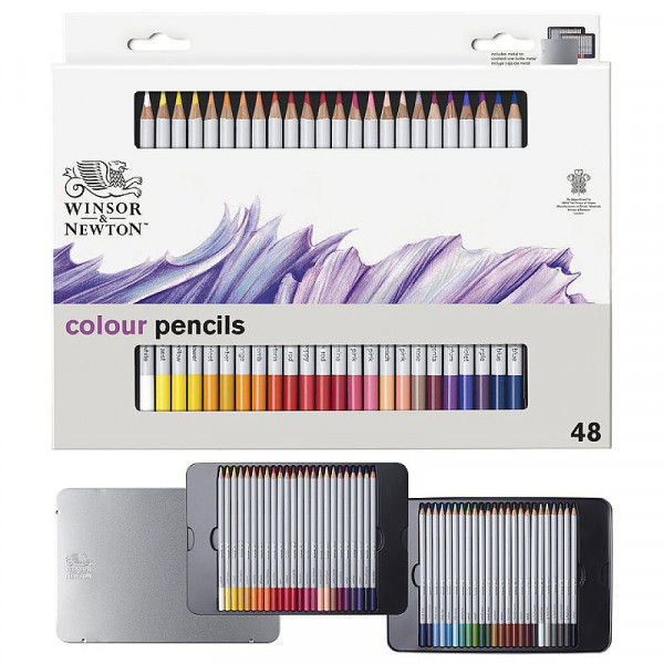 Набір кольорових олівців Colection Coloured Pensil, 48 кольорів, метал, Winsor&Newton