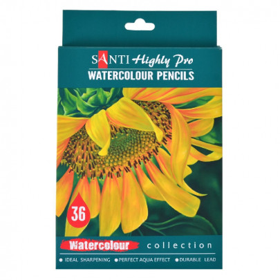 Набор акварельных карандашей 36 цветов, Santi Highly Pro