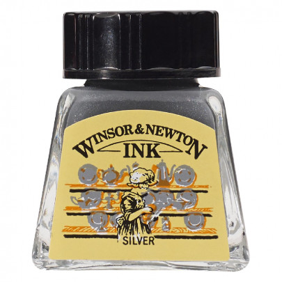 Тушь художественная Drawing Inks, №617 Silver, Winsor&Newton