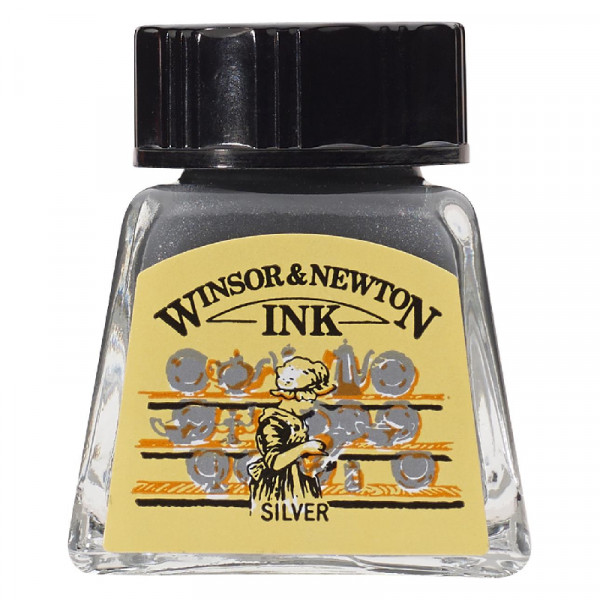 Тушь художественная Drawing Inks, №617 Silver, Winsor&Newton