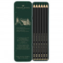 Набір матових чорнографітних олівців, 7 предметів у металевому пеналі, FaberCastell Graphite Matt