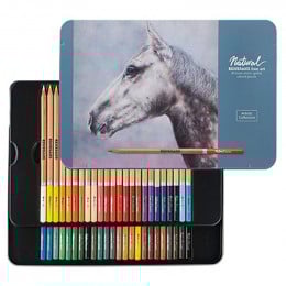 Набір кольорових олівців Natural Fine Art, 48 кольорів, металева коробка, Renesans