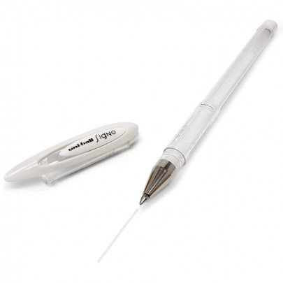 Ручка для бумаги, белая гелевая, uni-ball Signo, 0,7 мм