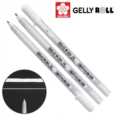Ручка гелевая Sakura Gelly Roll Basic, 05 fine, линия 0.3 мм, белая