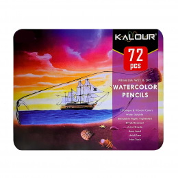 Набір акварельних олівців Kalour Watercolor Pencils, у металевому пеналі, 72 кольори