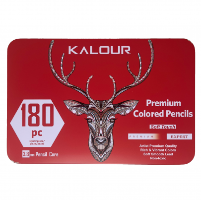Набір кольорових олівців Kalour Colored Pencils, в металевому пеналі, 180 кольорів