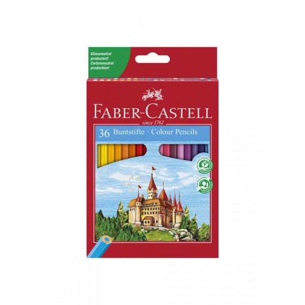 Набор карандашей Faber-Castell "Замок и рыцари", 36 цветов, картонная коробка