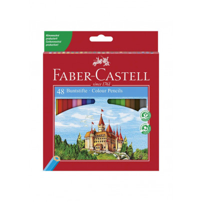 Набор карандашей Faber-Castell "Замок и рыцари", 48 цветов, картонная коробка