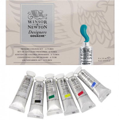 Набір гуашевих фарб Winsor&Newton Designers Gouache Primary Colour Set, 6 кольорів по 14 мл