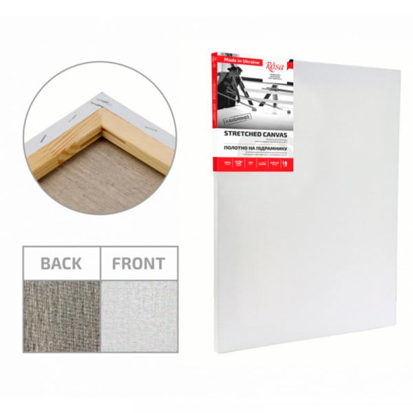 Полотно на підрамнику ROSA, льон дрібне зерно, акриловий грунт, 40*40 см.