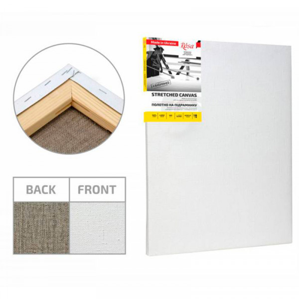 Полотно на підрамнику ROSA, льон крупне зерно, акриловий грунт, 50*50 см.