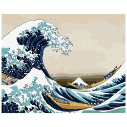 Картина за номерами "Велика хвиля у Канагаві © Кацусіка Хокусай", 40*50 см, Ideyka 