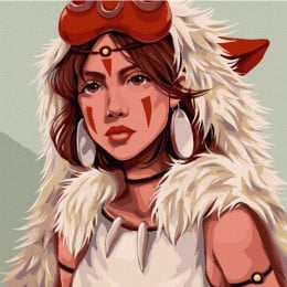 Картина по номерам "Принцесса Мононоке", 40*40 см, Ideyka