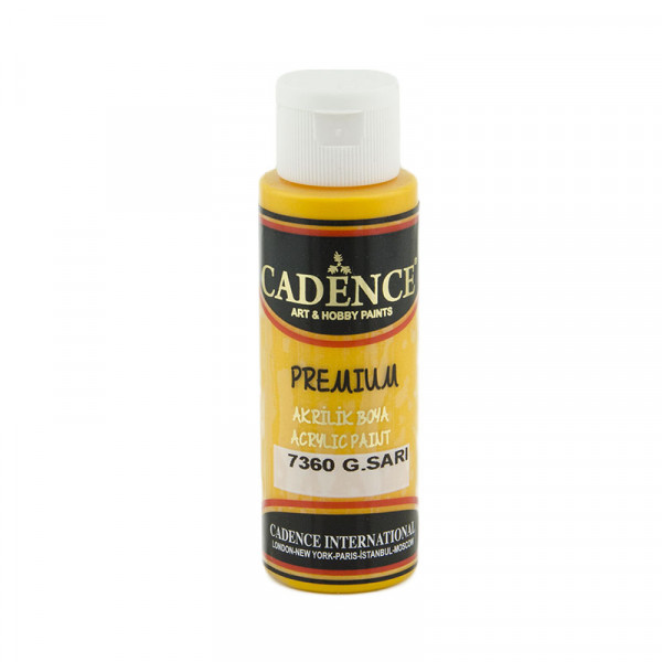 Акриловая краска Cadence Premium Acrylic Paint, №7360 Желтый, 70 мл