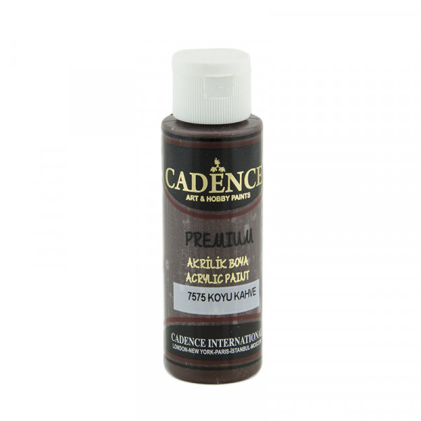 Акрилова фарба Cadence Premium Acrylic Paint, №7575 Темно-коричневий, 70 мл