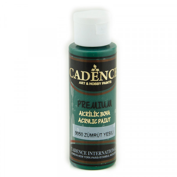 Акрилова фарба Cadence Premium Acrylic Paint, №9050 Смарагдовий, 70 мл