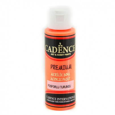 Акриловая краска Cadence Premium Acrylic Paint, 70 мл, флуоресцентный оранжевый