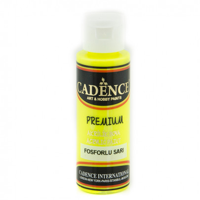 Акриловая краска Cadence Premium Acrylic Paint, 70 мл, флуоресцентный желтый