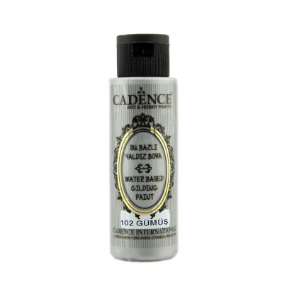 Акриловая краска с эффектом золочения Cadence Water Based Gilding Paint, 70 мл, серебро