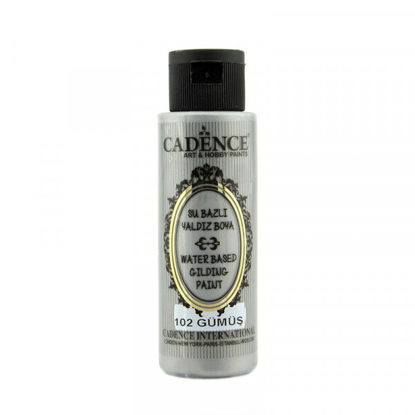 Акрилова фарба з ефектом золочення №102 Срібло 70 мл, Cadence Waterbased Gilding Paint