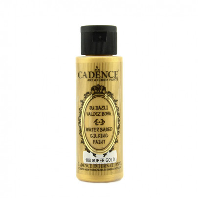 Акриловая краска с эффектом золочения Cadence Water Based Gilding Paint, 70 мл, супер золото