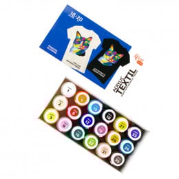 Набір акрилових фарб по тканині 18 кольорів по 20 мл, ROSA Talent