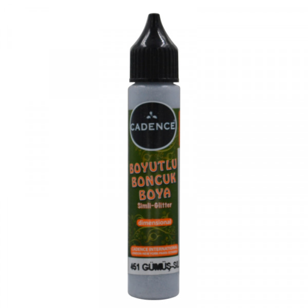 Акриловий контур з глітером, Cadence Glitter Color, №451 Срібло, 25мл