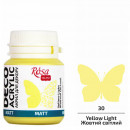 Акрилова матова фарба для декору, ROSA Talent №30 Жовтий світлий, 20 мл