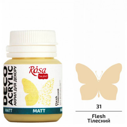 Акрилова матова фарба для декору, ROSA Talent №31 Тілесний, 20 мл