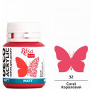 Акрилова матова фарба для декору, ROSA Talent №32 Кораловий, 20 мл